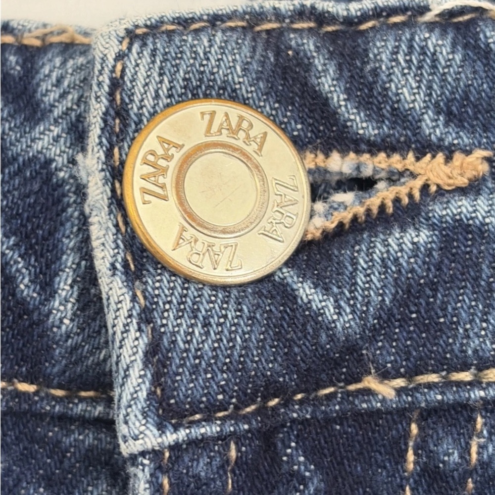 Zara Dark Blue Wide-Leg Cargo Jeans - Picture 2 of 13